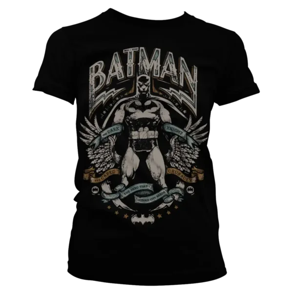 Sort Batman Caped Crusader T-shirt Dame