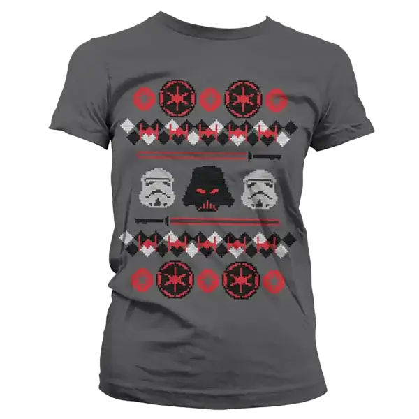 Koksgrå Star Wars X-Mas Knit Imperials T-Shirt Dame