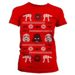 Rød Star Wars X-Mas Knit AT-AT T-Shirt Dame