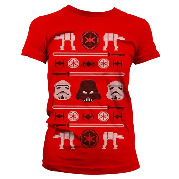 Rød Star Wars X-Mas Knit AT-AT T-Shirt Dame