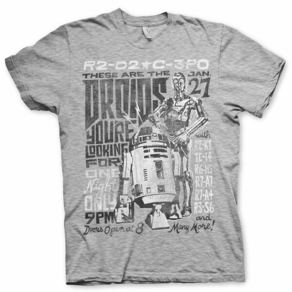Grå Star Wars Droids Night T-shirt