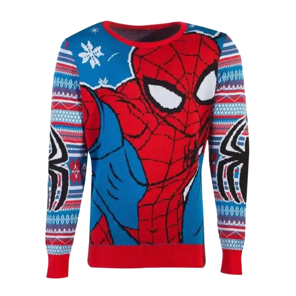 Rød Spider-Man Strikket Julesweater