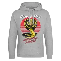 Grå Cobra Kai Never Dies Hoodie