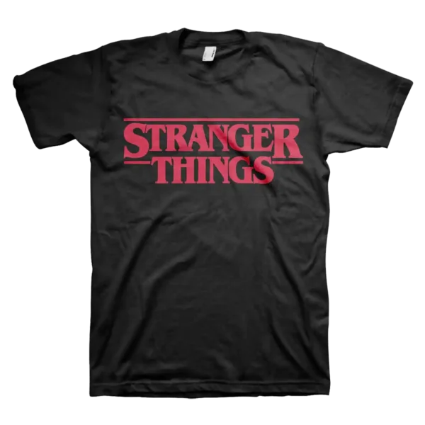 Sort Stranger Things Logo T-shirt