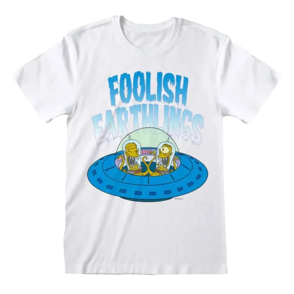 Hvid The Simpsons Foolish Earthlings T-shirt