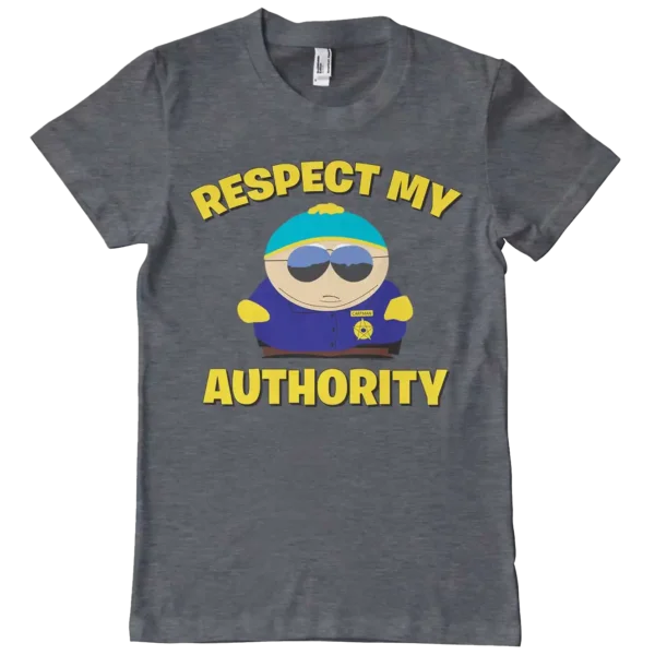 Mørk heather Cartman Respect My Authority T-shirt