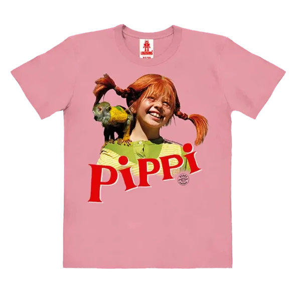 Lyserød Pippi Langstrømpe Light Pink Børne T-Shirt