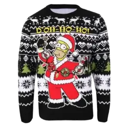 Sort og hvid Homer Simpson Julesweater