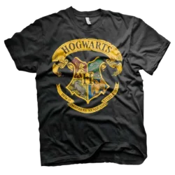 Sort Harry Potter T-shirt med Hogwarts Logoet