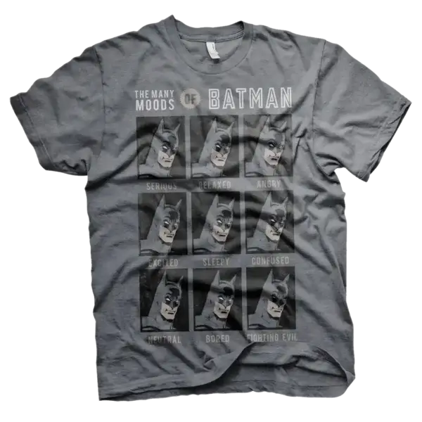 Mørk heather Batman the Many Moods T-shirt