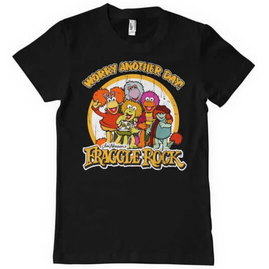 T-shirt med Fraggle Rock karakterer og teksten "Worry Another Day!"