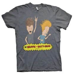 Mørk heather Beavis and Butt-Head Head Bang T-shirt