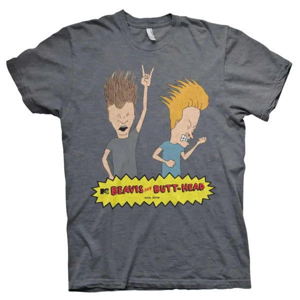 Mørk heather Beavis and Butt-Head Head Bang T-shirt