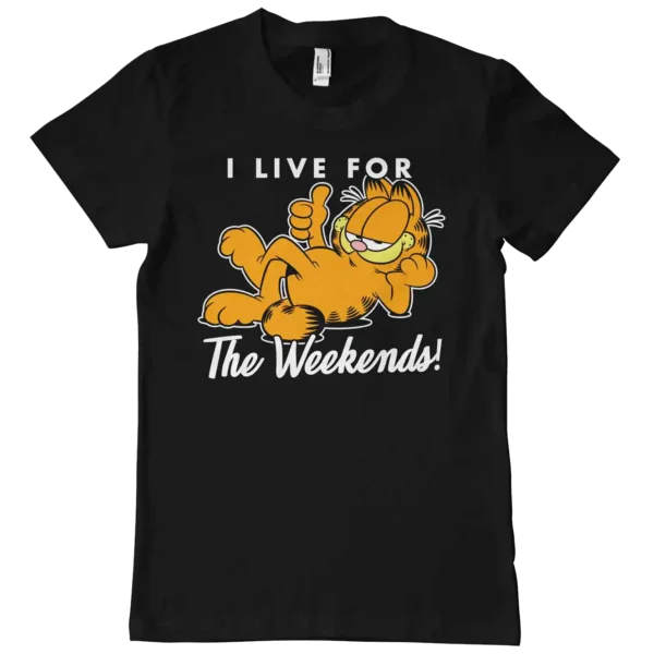 Sort Garfield Live for the Weekends T-shirt