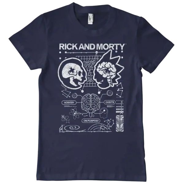 Navy Blue Rick And Morty X-ray T-shirt