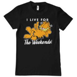 Sort Garfield Live for the Weekends T-shirt