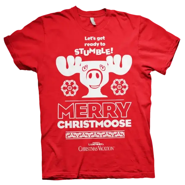 Rød Fars Fede Juleferie Merry Christmoose T-Shirt