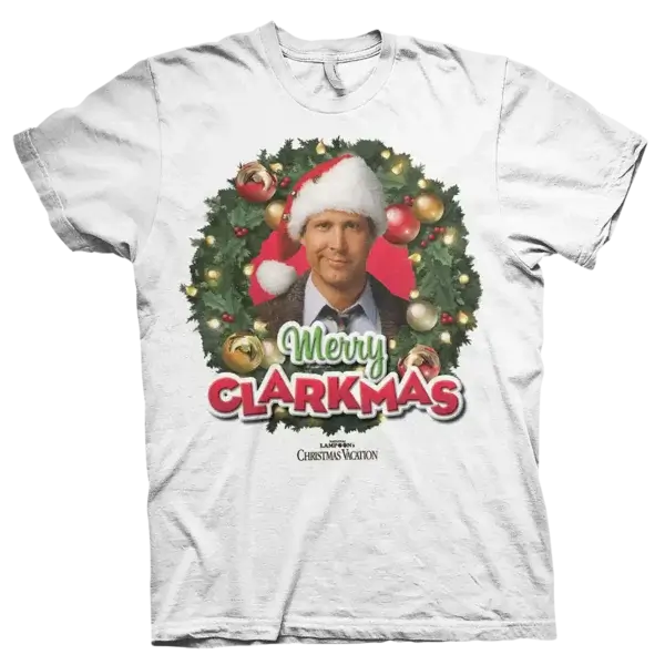 Hvid Fars Fede Juleferie Merry Clarkmas T-Shirt