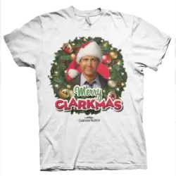 Hvid Fars Fede Juleferie Merry Clarkmas T-Shirt