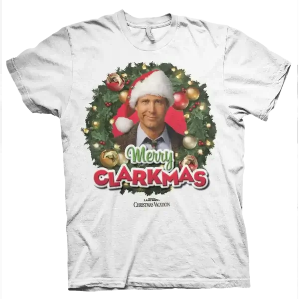 Hvid Fars Fede Juleferie Merry Clarkmas T-Shirt