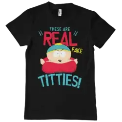 Sort South Park Cartman Real Fake T-shirt