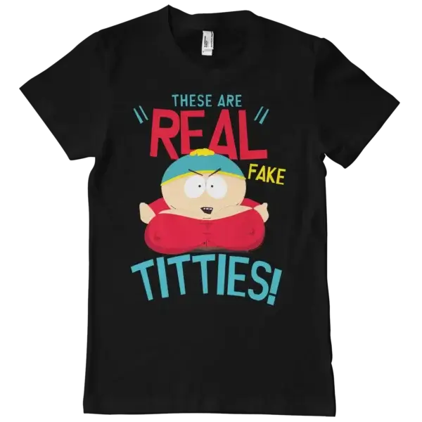 Sort South Park Cartman Real Fake T-shirt