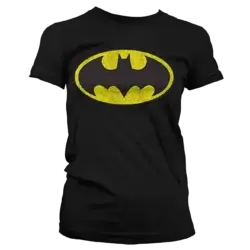 Sort Batman Distressed Logo T-shirt Dame