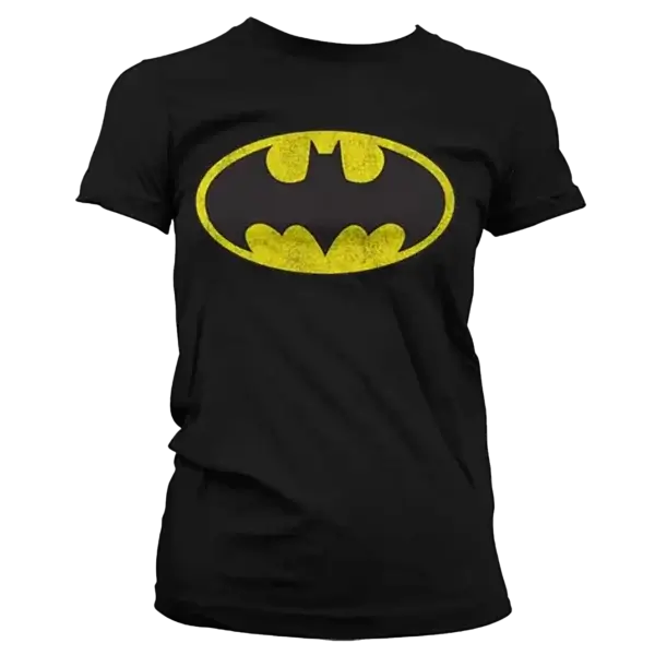 Sort Batman Distressed Logo T-shirt Dame