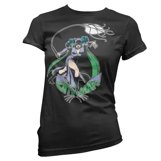 Sort Catwoman T-shirt Dame