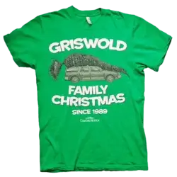 Grøn Fars Fede Juleferie Griswold Family Tree T-Shirt