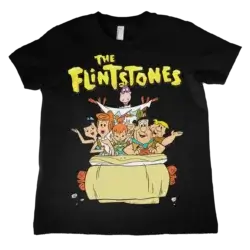 Sort The Flintstones Børne T-shirt