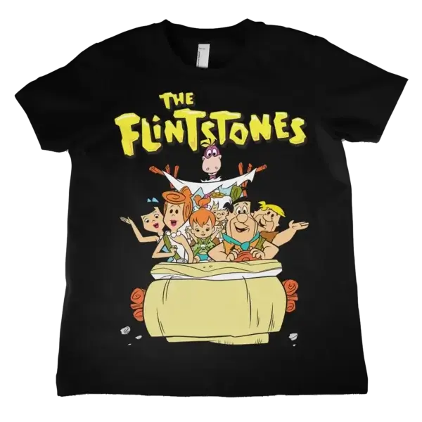 Sort The Flintstones Børne T-shirt