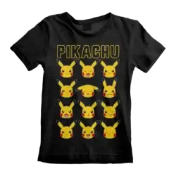 Sort Pokémon Pikachu Moods Børne T-shirt