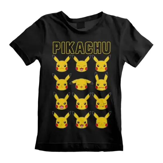 Sort Pokémon Pikachu Moods Børne T-shirt