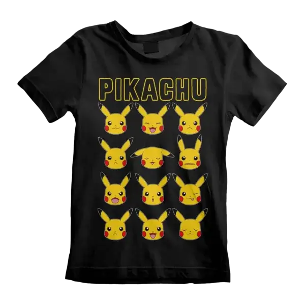 Sort Pokémon Pikachu Moods Børne T-shirt