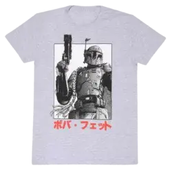 Grå Star Wars Boba Fett Manga T-shirt