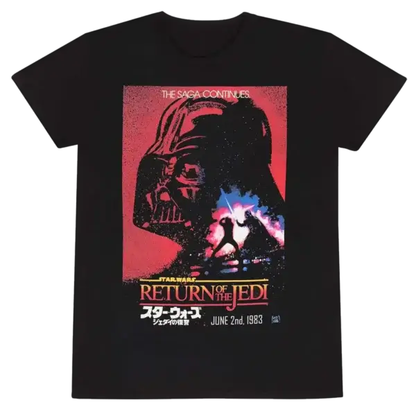 Sort Star Wars Return of the Jedi Japansk T-shirt