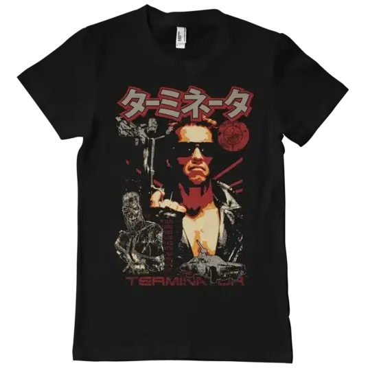 Sort Terminator Japansk T-shirt