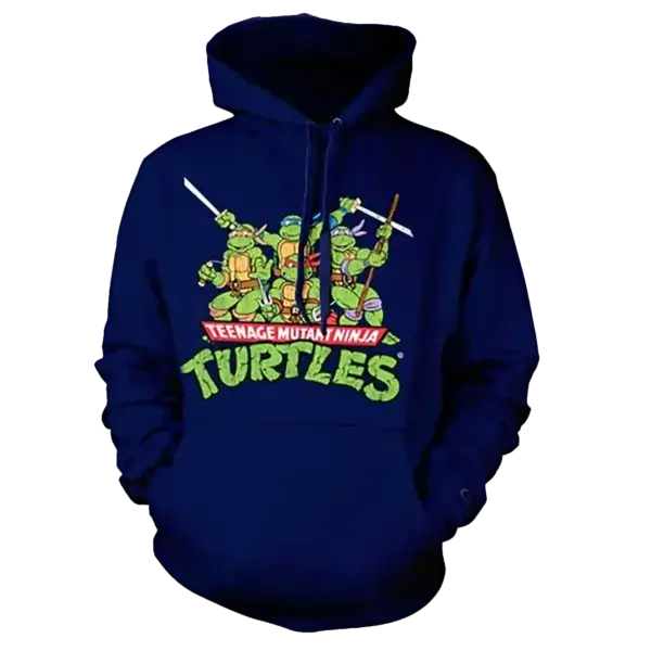 Navy Blue Turtles Distressed Group Hoodie