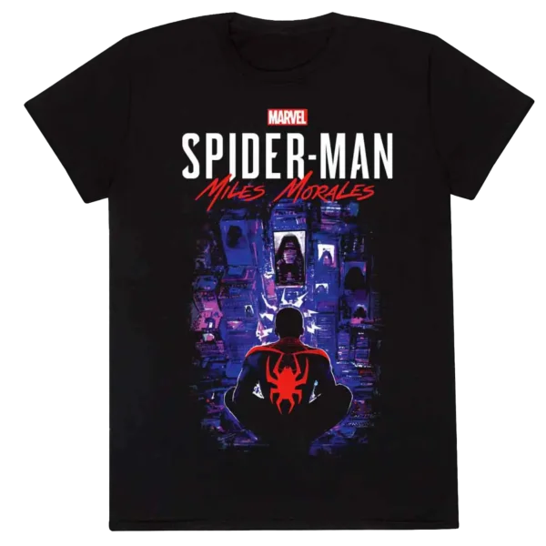 Sort Spider-Man Miles Morales City T-shirt